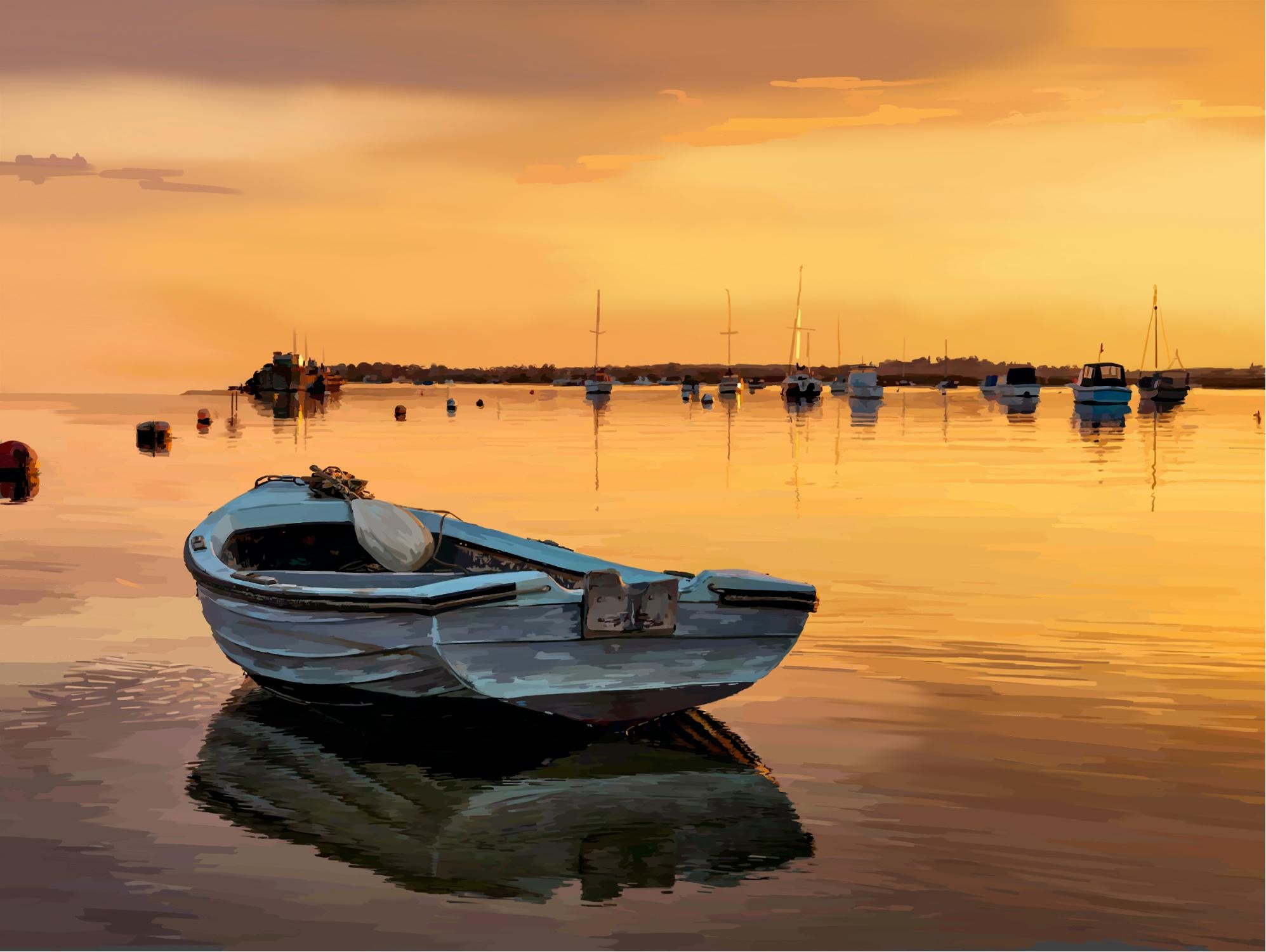 In the Golden Light III par Emily Kalina sur GIANT ART - horizon côtier et tropical orange