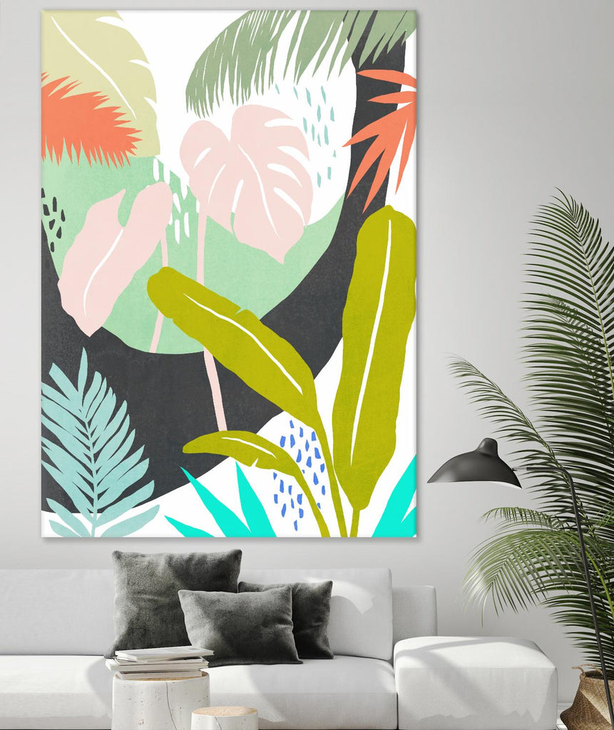 Jazzy Jungle II by Annie Warren on GIANT ART - orange coastal & tropical abstract