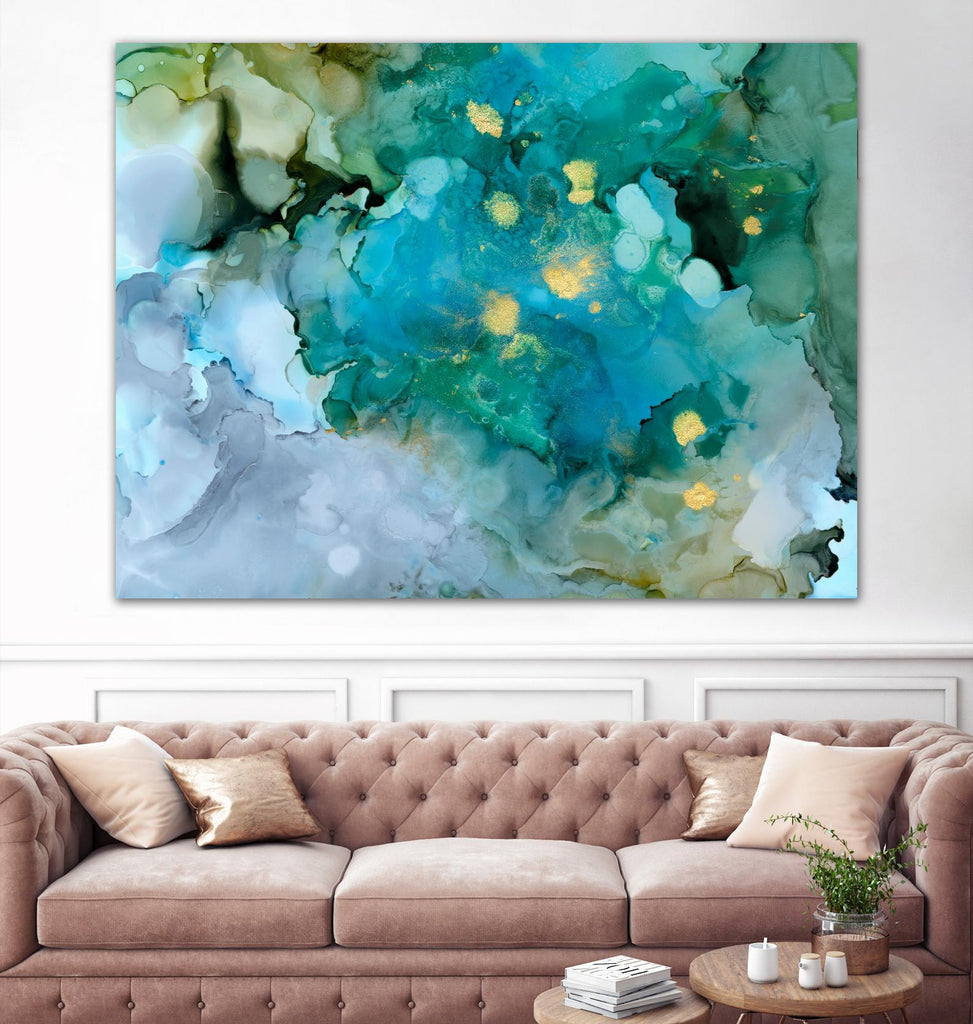 Aqua Brume I by Victoria Borges on GIANT ART - gold abstract abstract