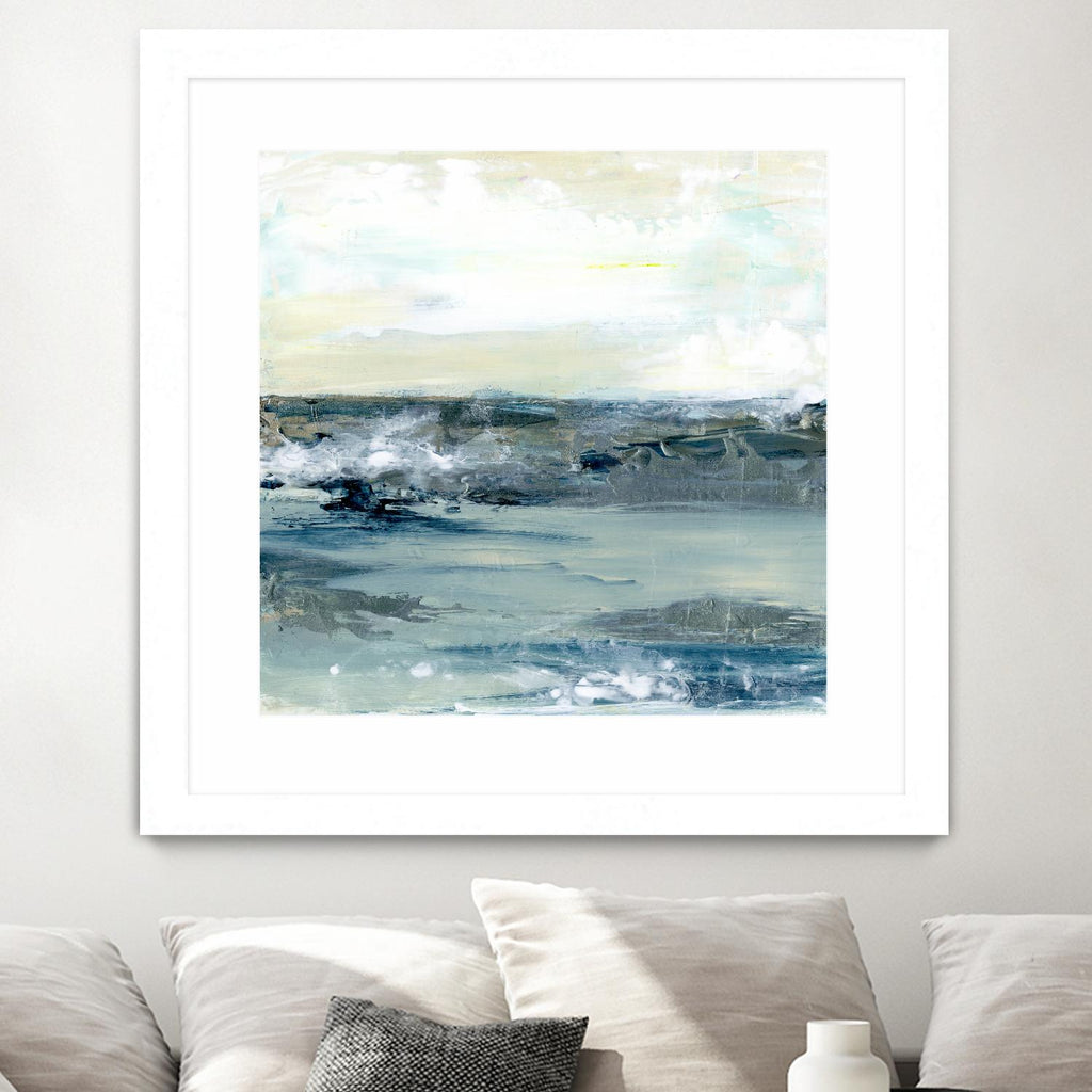 Coastal Blues I par Lila Bramma sur GIANT ART - paysages blancs et marins abstraits