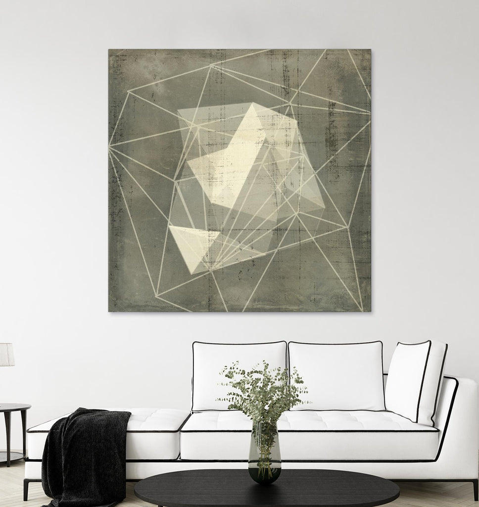 Geomolecule Blueprint I by Jennifer Goldberger on GIANT ART - grey  abstract abstract 