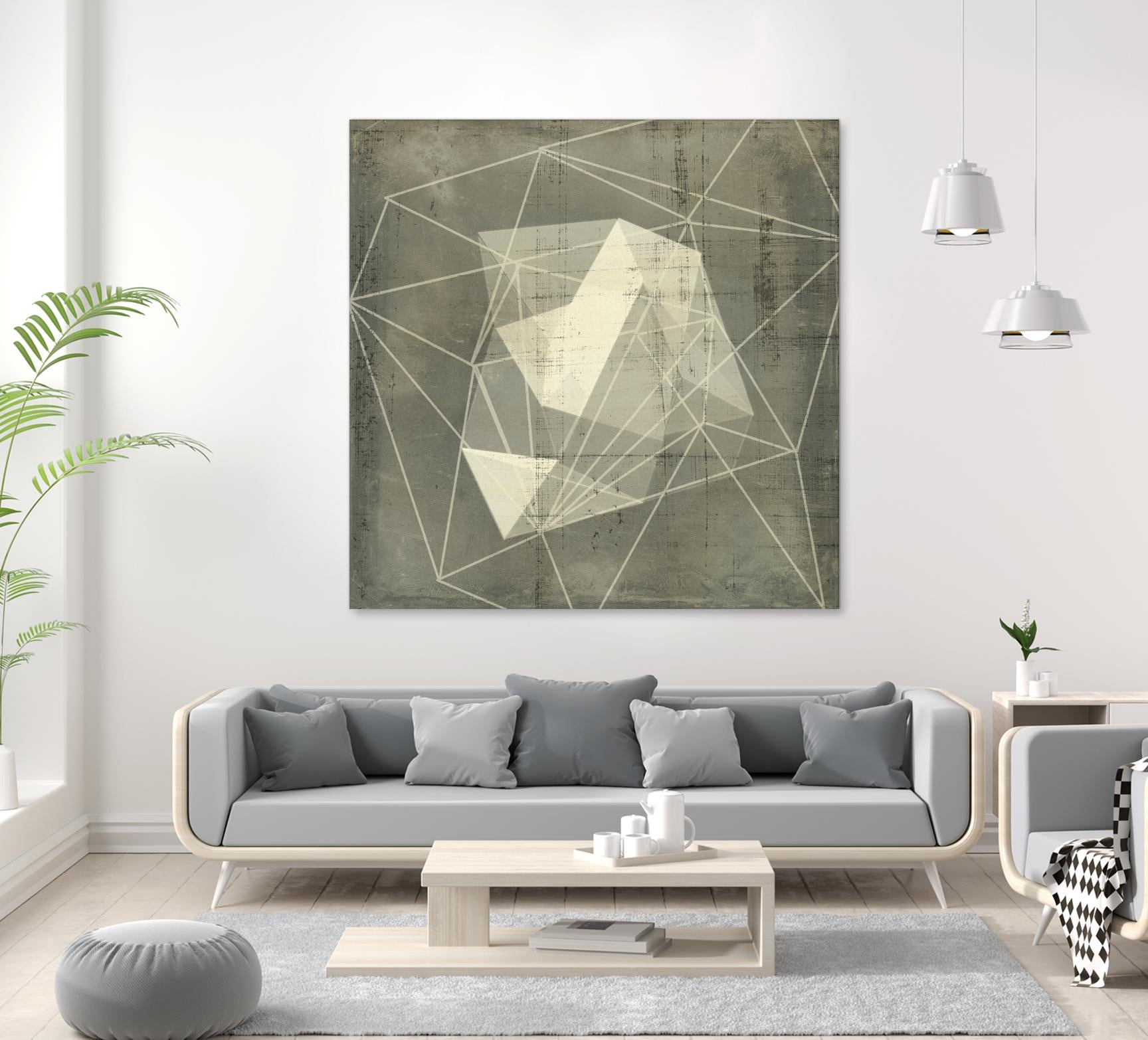 Geomolecule Blueprint I by Jennifer Goldberger on GIANT ART - grey  abstract abstract 