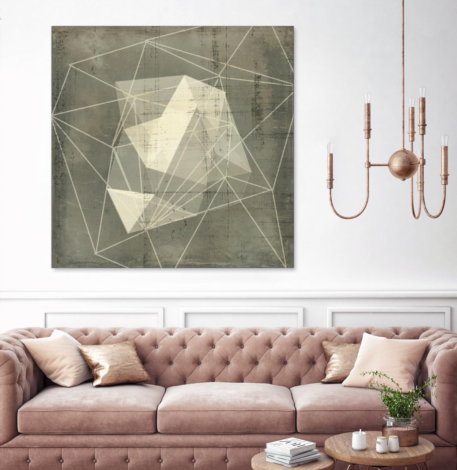 Geomolecule Blueprint I by Jennifer Goldberger on GIANT ART - grey  abstract abstract 