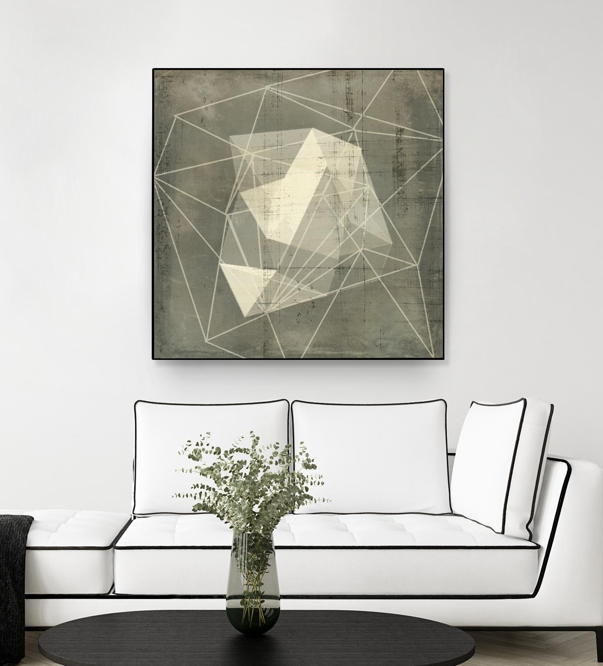Geomolecule Blueprint I by Jennifer Goldberger on GIANT ART - grey  abstract abstract 
