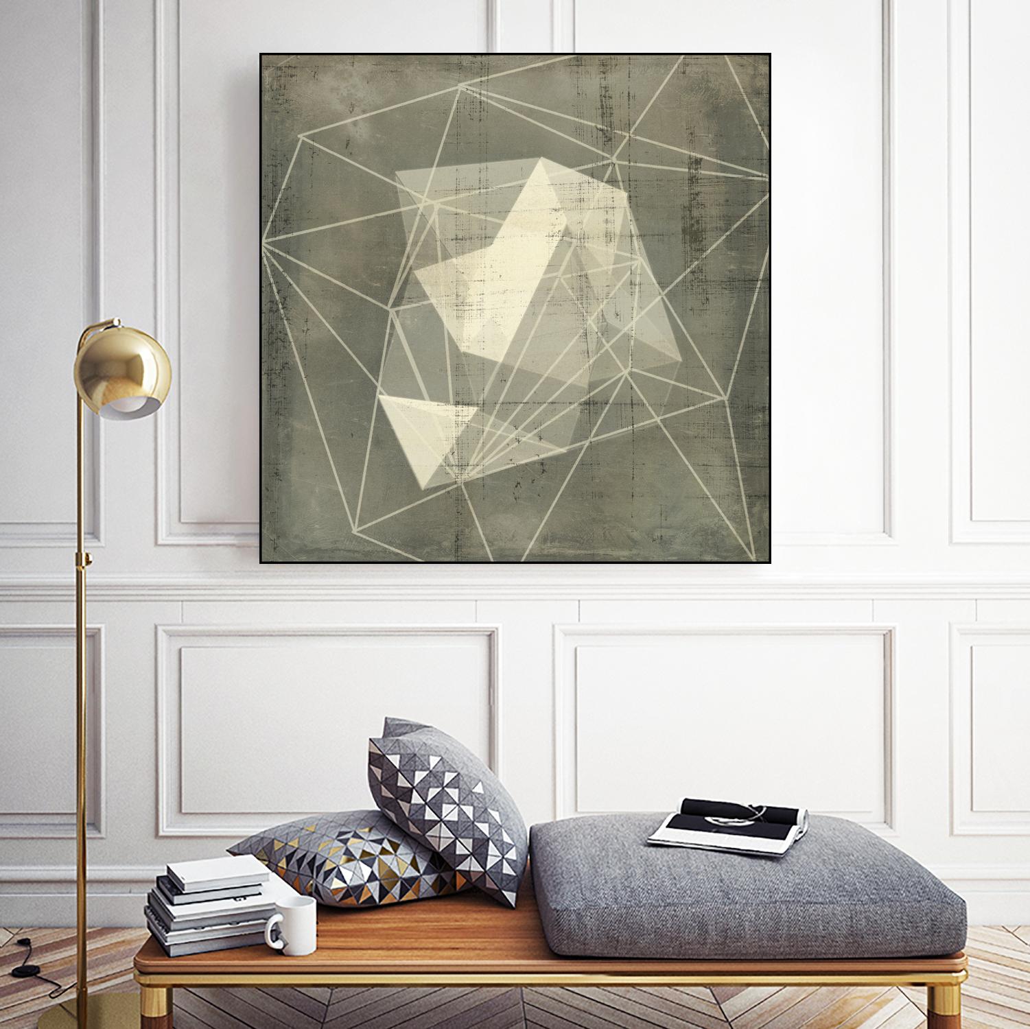 Geomolecule Blueprint I by Jennifer Goldberger on GIANT ART - grey  abstract abstract 