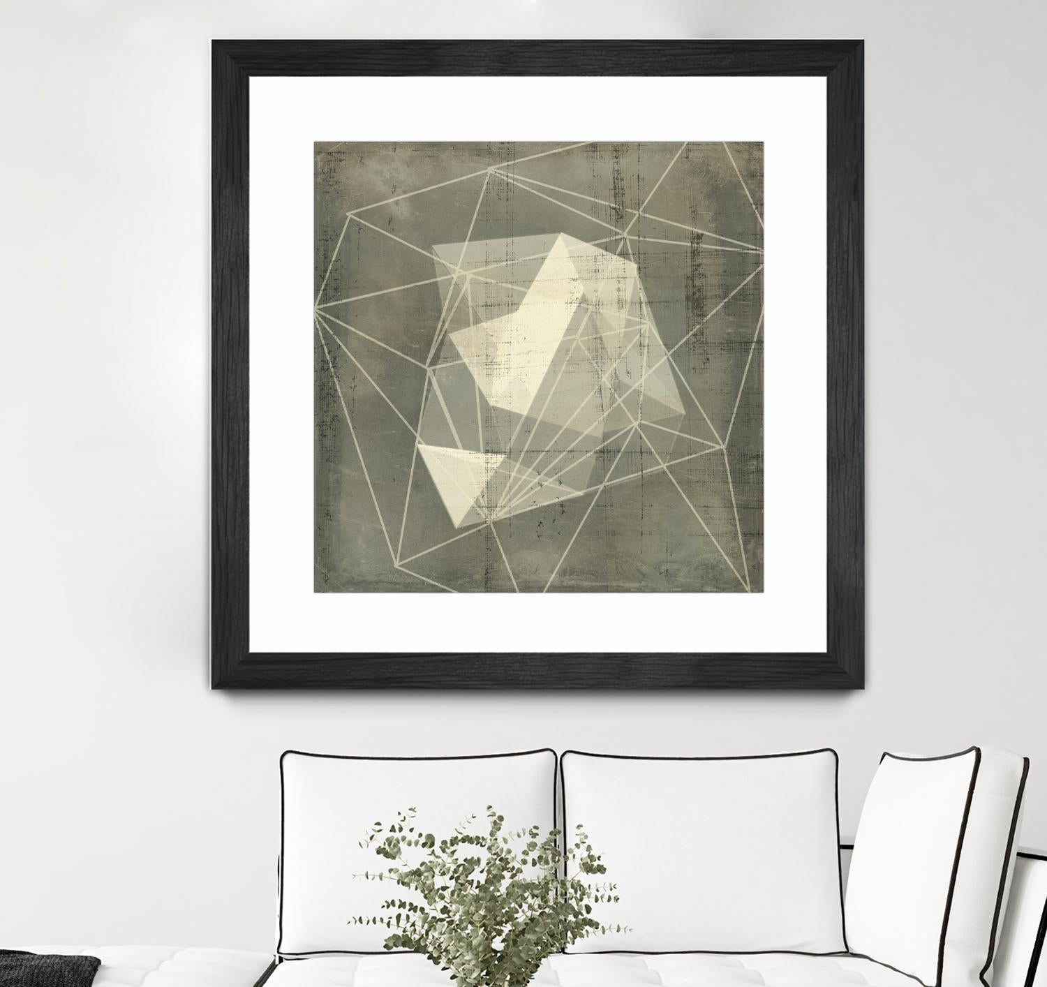 Geomolecule Blueprint I by Jennifer Goldberger on GIANT ART - grey  abstract abstract 