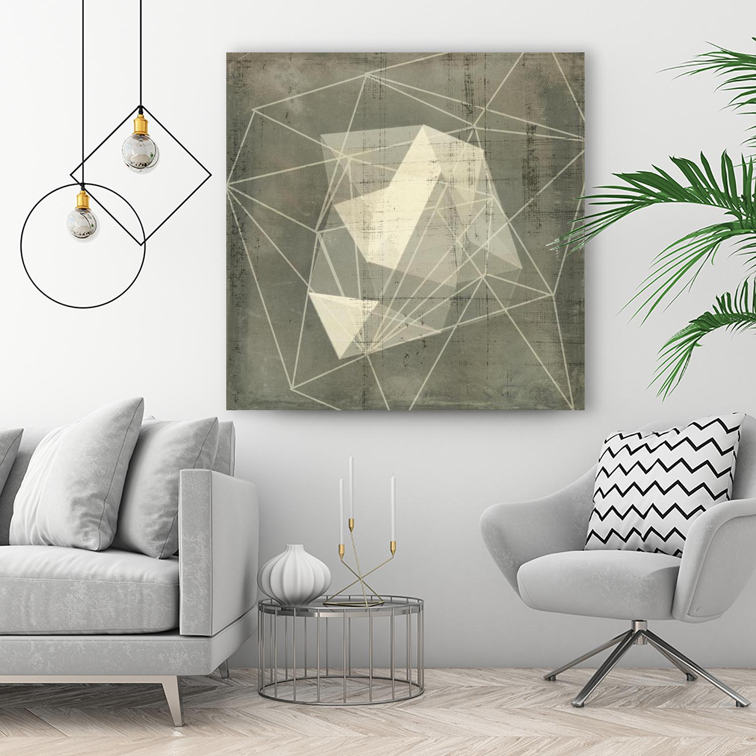 Geomolecule Blueprint I by Jennifer Goldberger on GIANT ART - grey  abstract abstract 