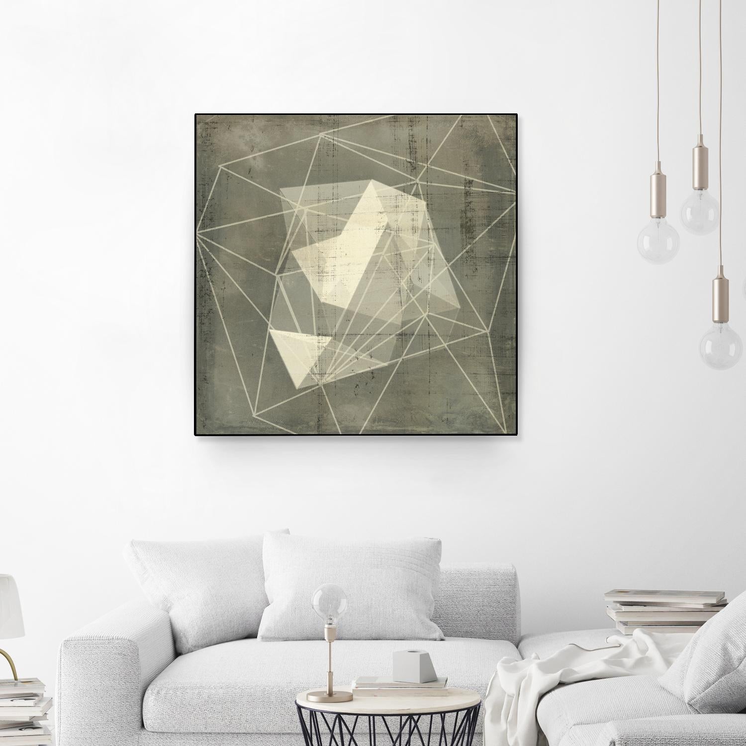 Geomolecule Blueprint I by Jennifer Goldberger on GIANT ART - grey  abstract abstract 