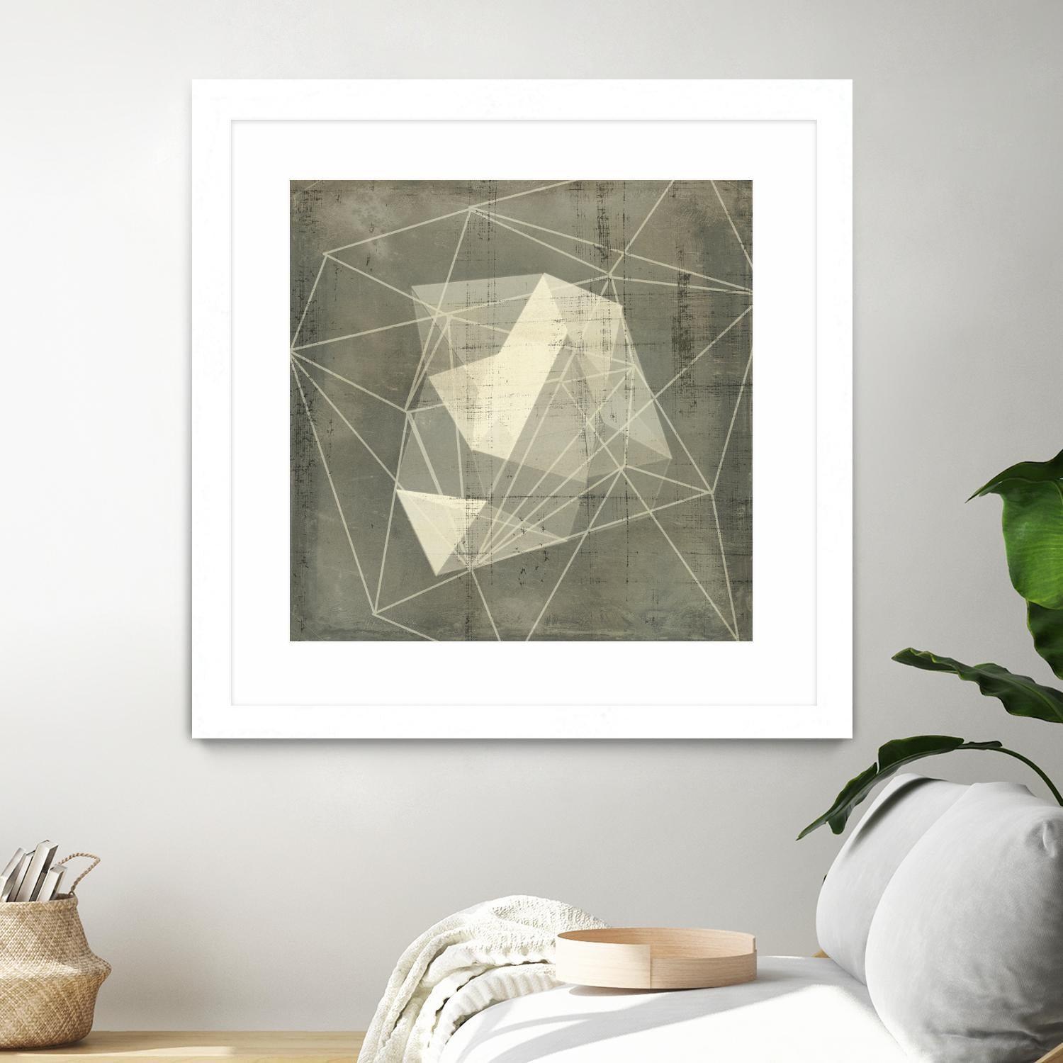 Geomolecule Blueprint I by Jennifer Goldberger on GIANT ART - grey  abstract abstract 