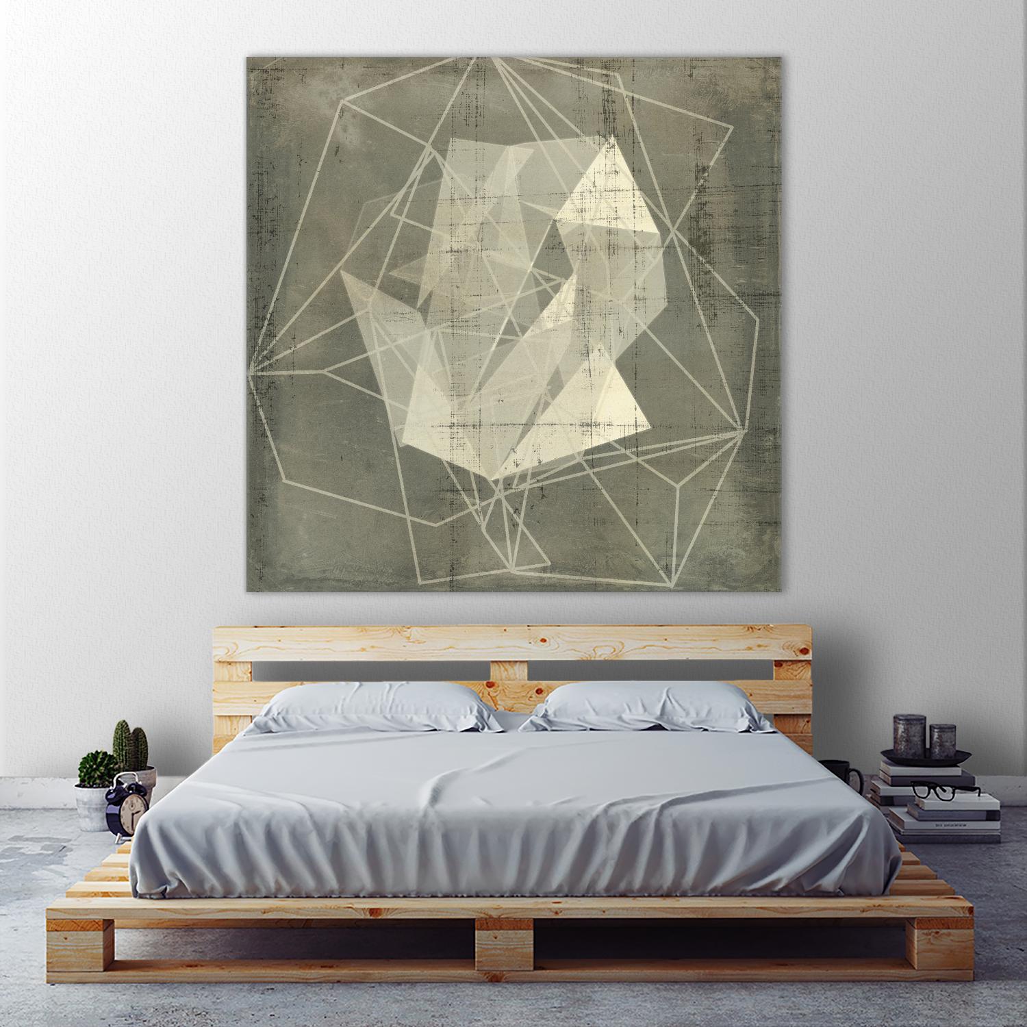 Geomolecule Blueprint II by Jennifer Goldberger on GIANT ART - beige abstract abstract