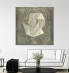 Geomolecule Blueprint II by Jennifer Goldberger on GIANT ART - beige abstract abstract