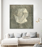 Geomolecule Blueprint II by Jennifer Goldberger on GIANT ART - beige abstract abstract