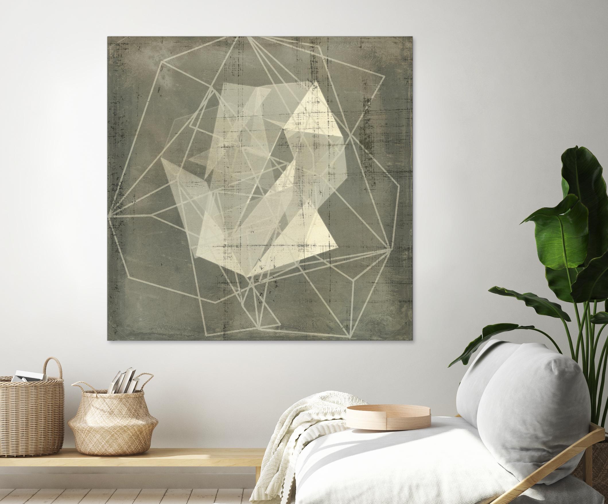 Geomolecule Blueprint II by Jennifer Goldberger on GIANT ART - beige abstract abstract