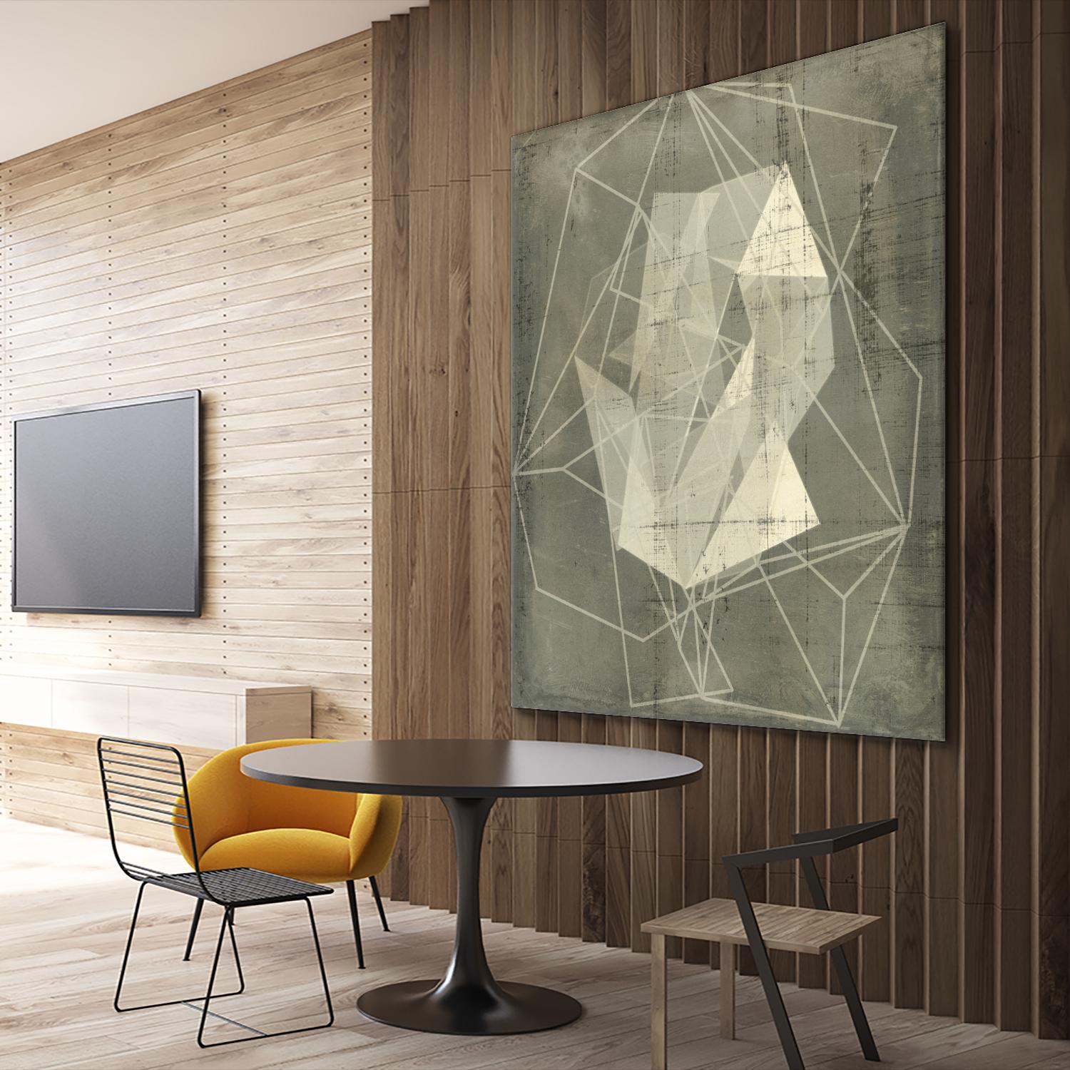 Geomolecule Blueprint II by Jennifer Goldberger on GIANT ART - beige abstract abstract