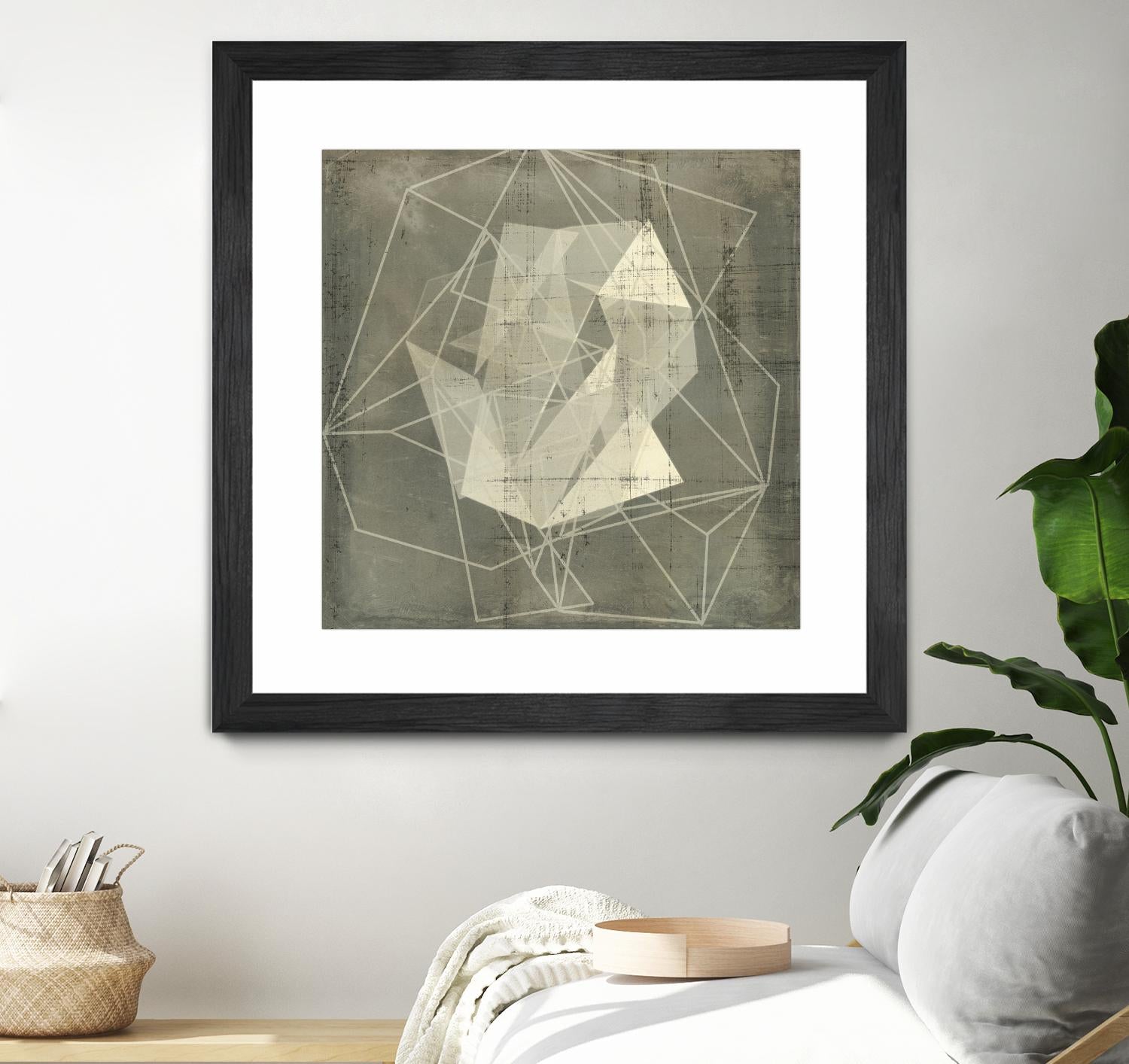 Geomolecule Blueprint II by Jennifer Goldberger on GIANT ART - beige abstract abstract