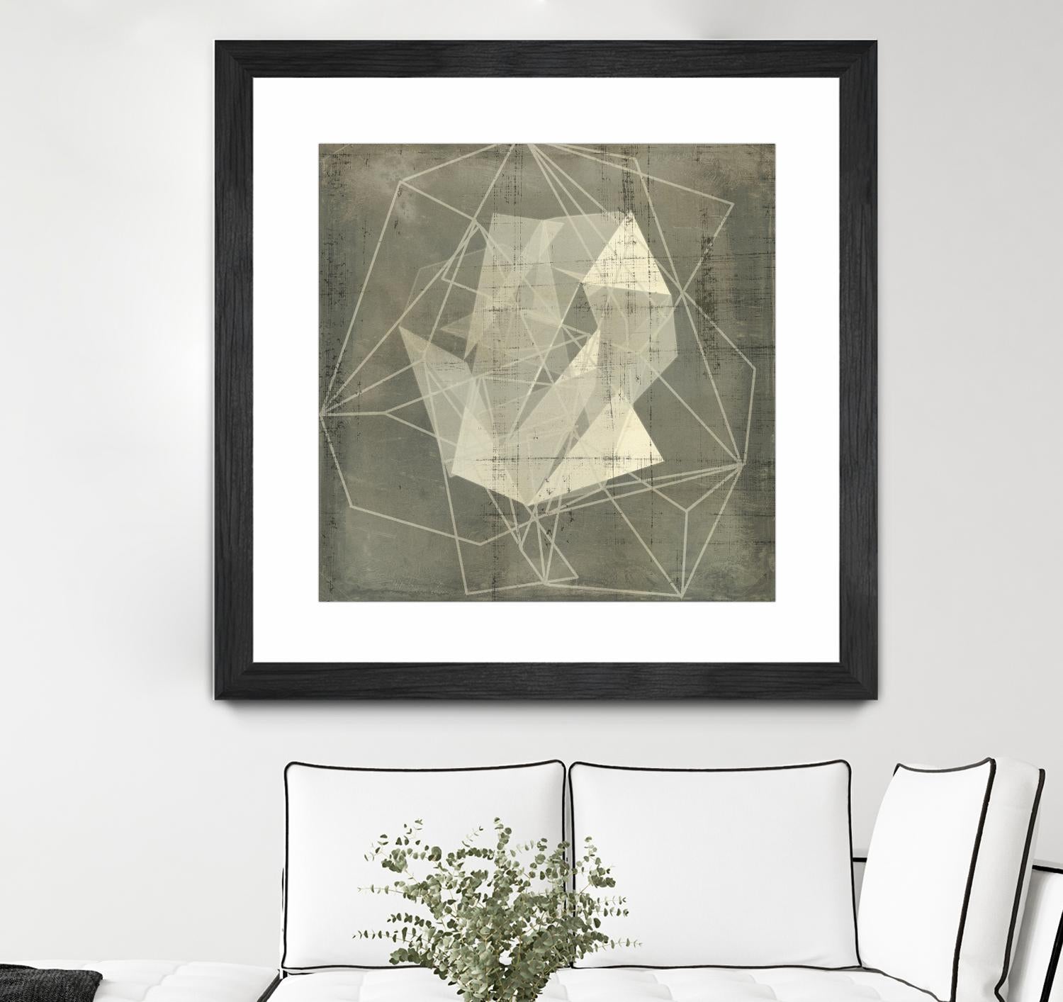 Geomolecule Blueprint II by Jennifer Goldberger on GIANT ART - beige abstract abstract