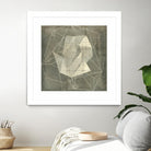 Geomolecule Blueprint II by Jennifer Goldberger on GIANT ART - beige abstract abstract