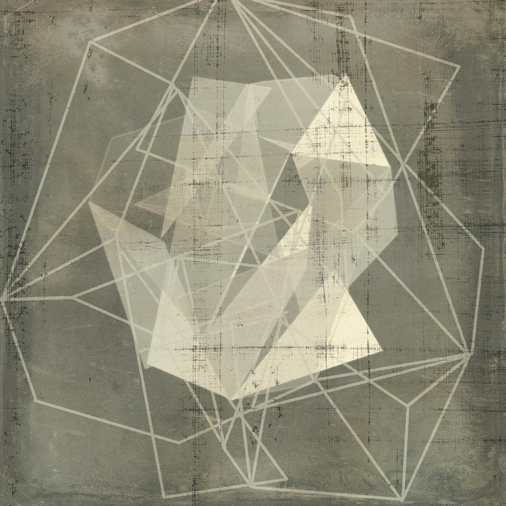 Geomolecule Blueprint II par Jennifer Goldberger sur GIANT ART - abstrait beige