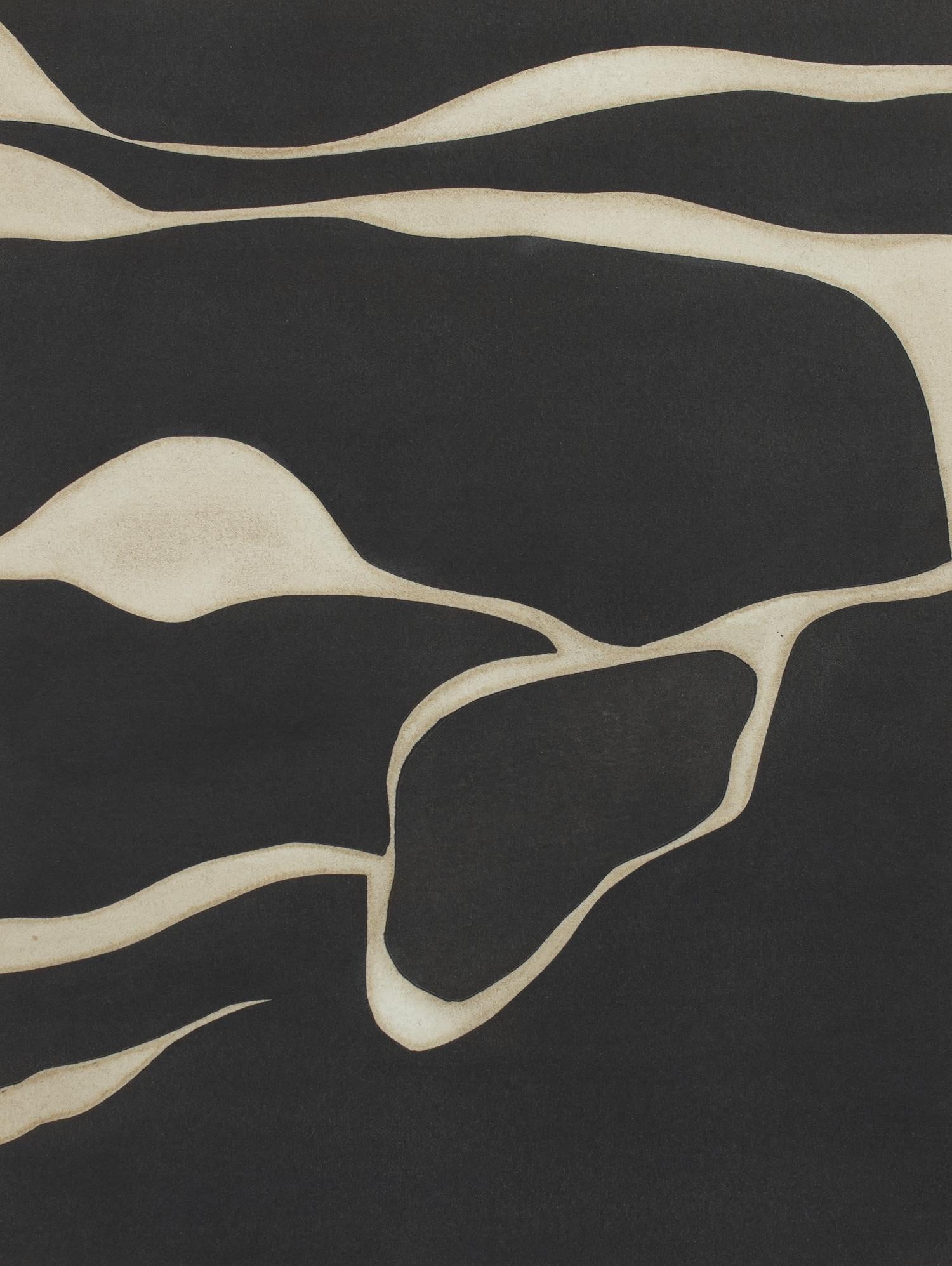 Tides in Sepia III par Rob Delamater sur GIANT ART - abstraction noire abstraite 