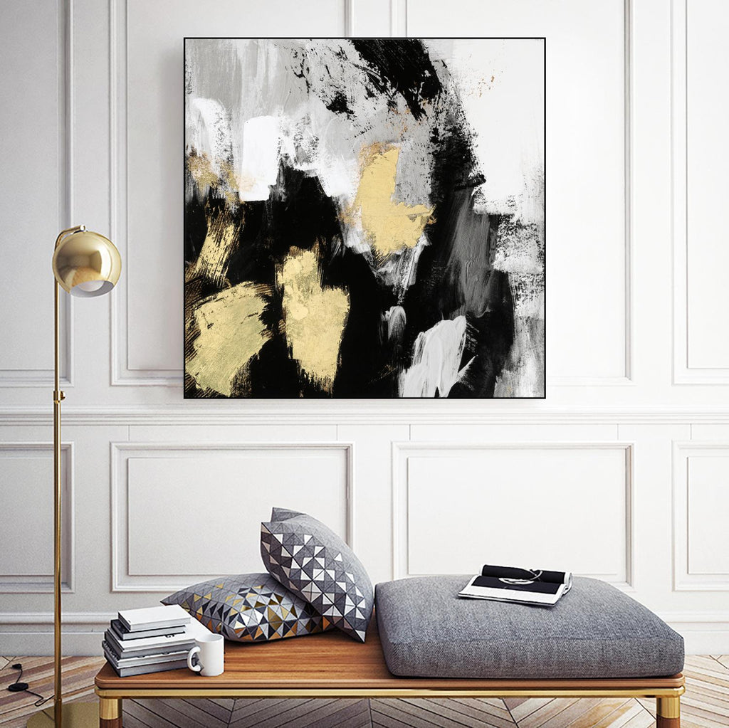 Collage d'or neutre I par Victoria Borges sur GIANT ART - or abstrait