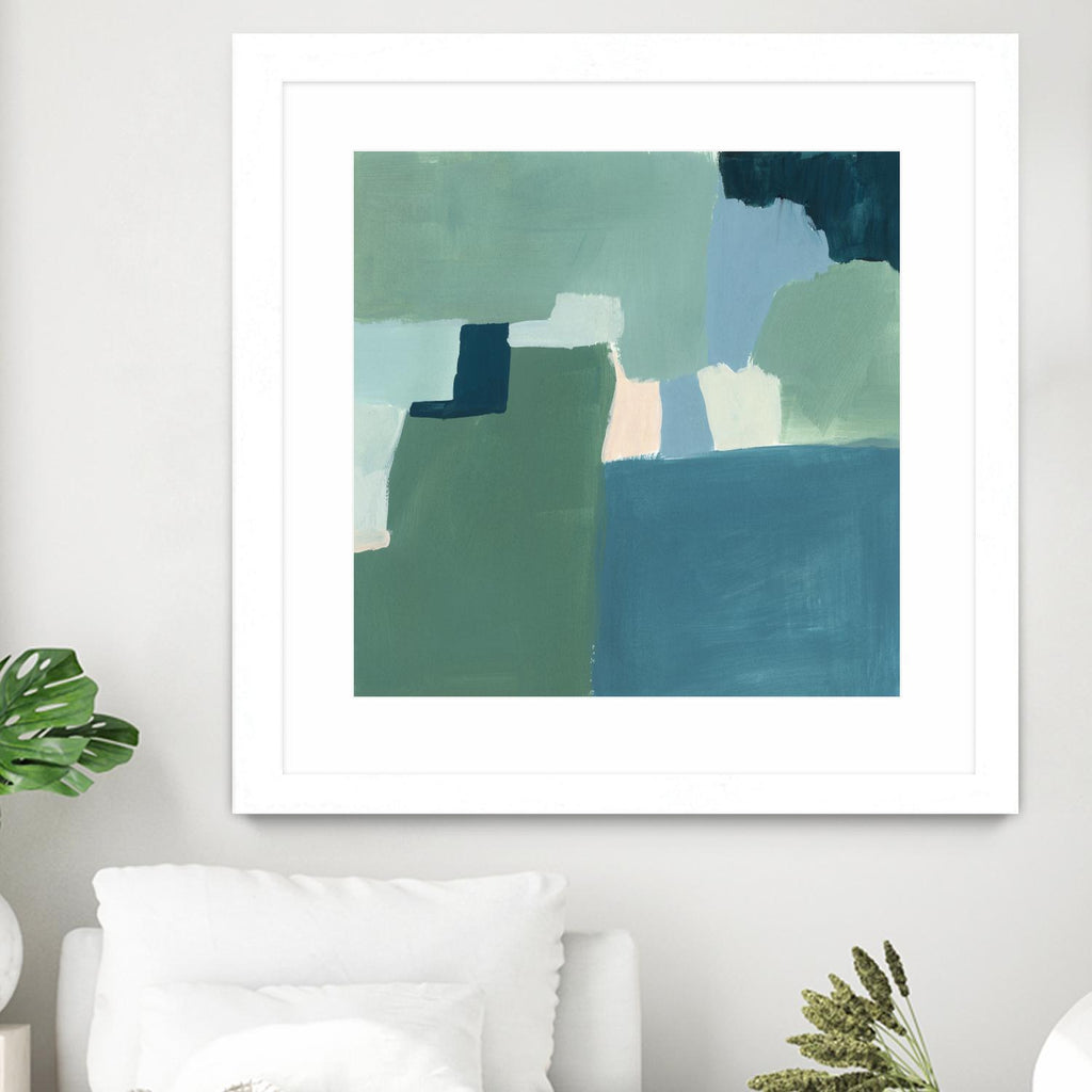 Teal and Sage I by Victoria Barnes on GIANT ART - pink  abstract abstract