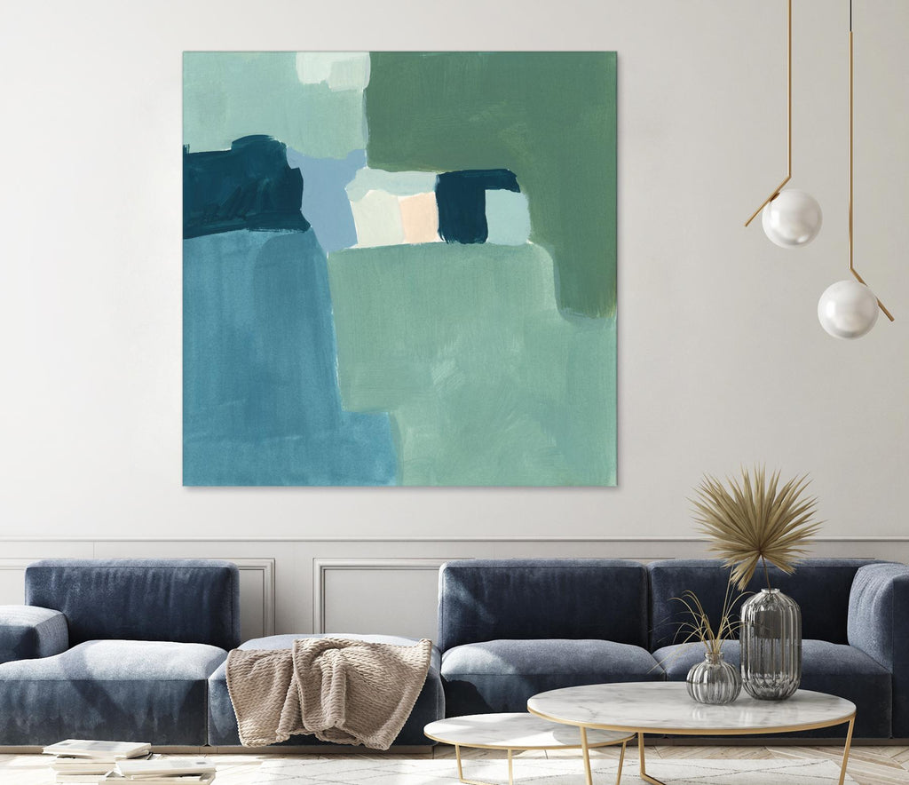 Teal and Sage II by Victoria Barnes on GIANT ART - pink  abstract abstract 