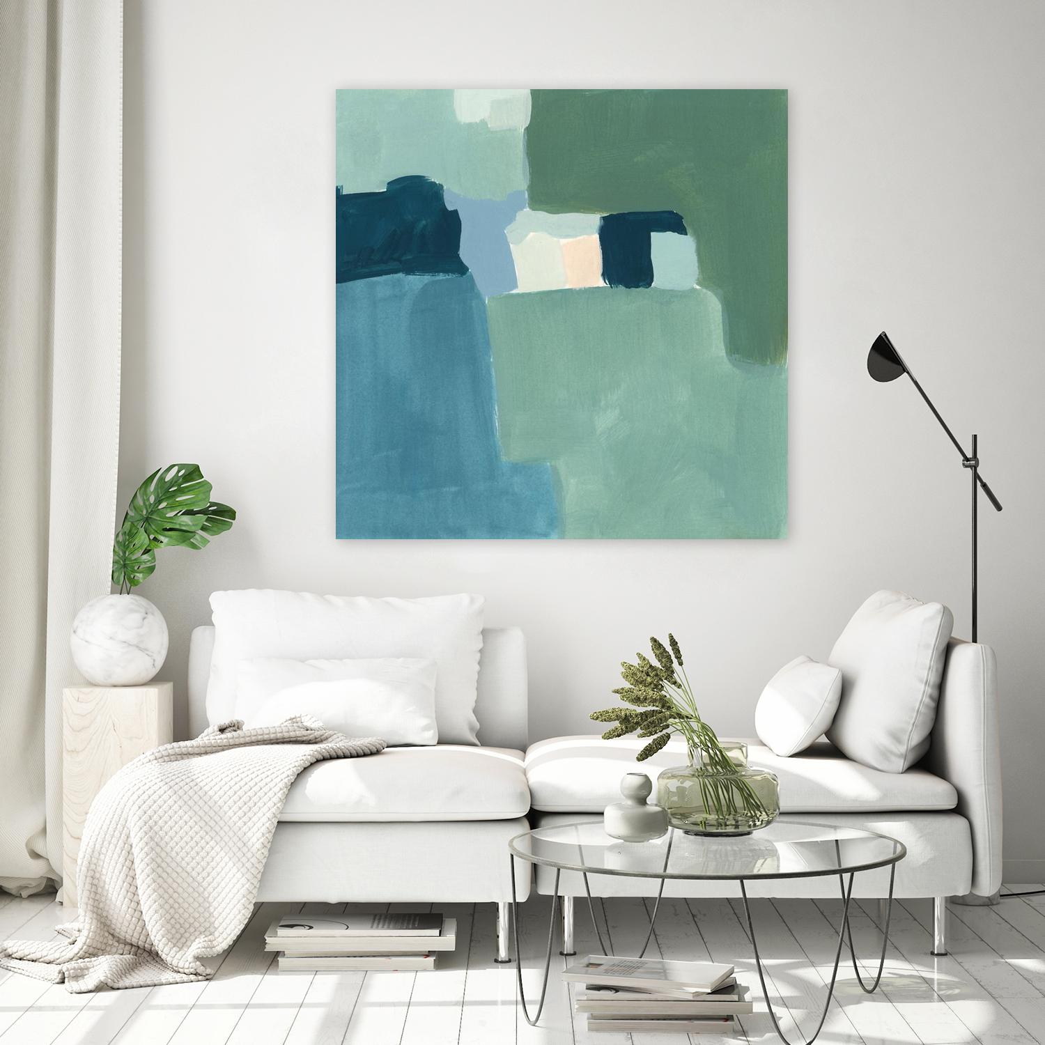 Teal and Sage II by Victoria Barnes on GIANT ART - pink  abstract abstract 