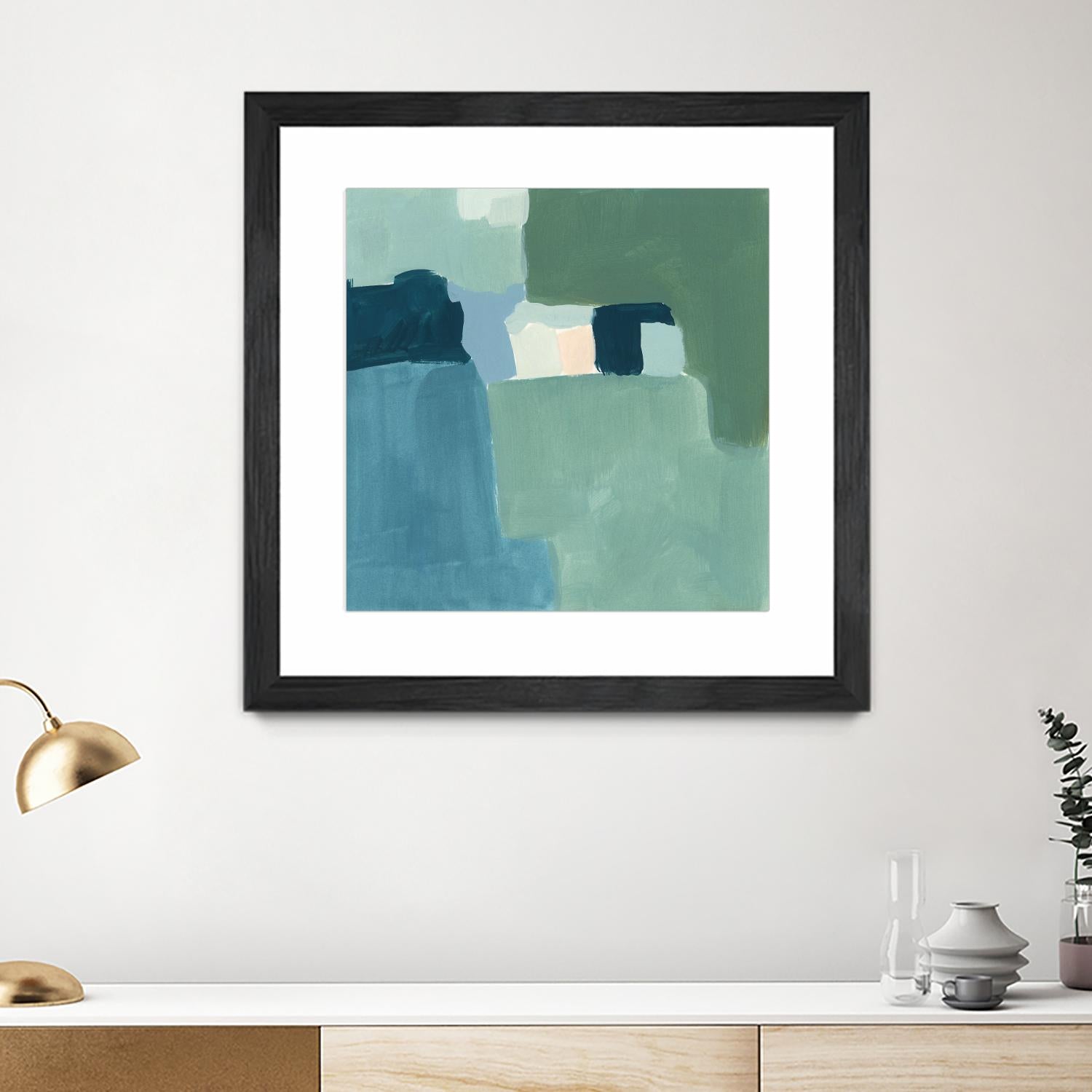 Teal and Sage II by Victoria Barnes on GIANT ART - pink  abstract abstract 
