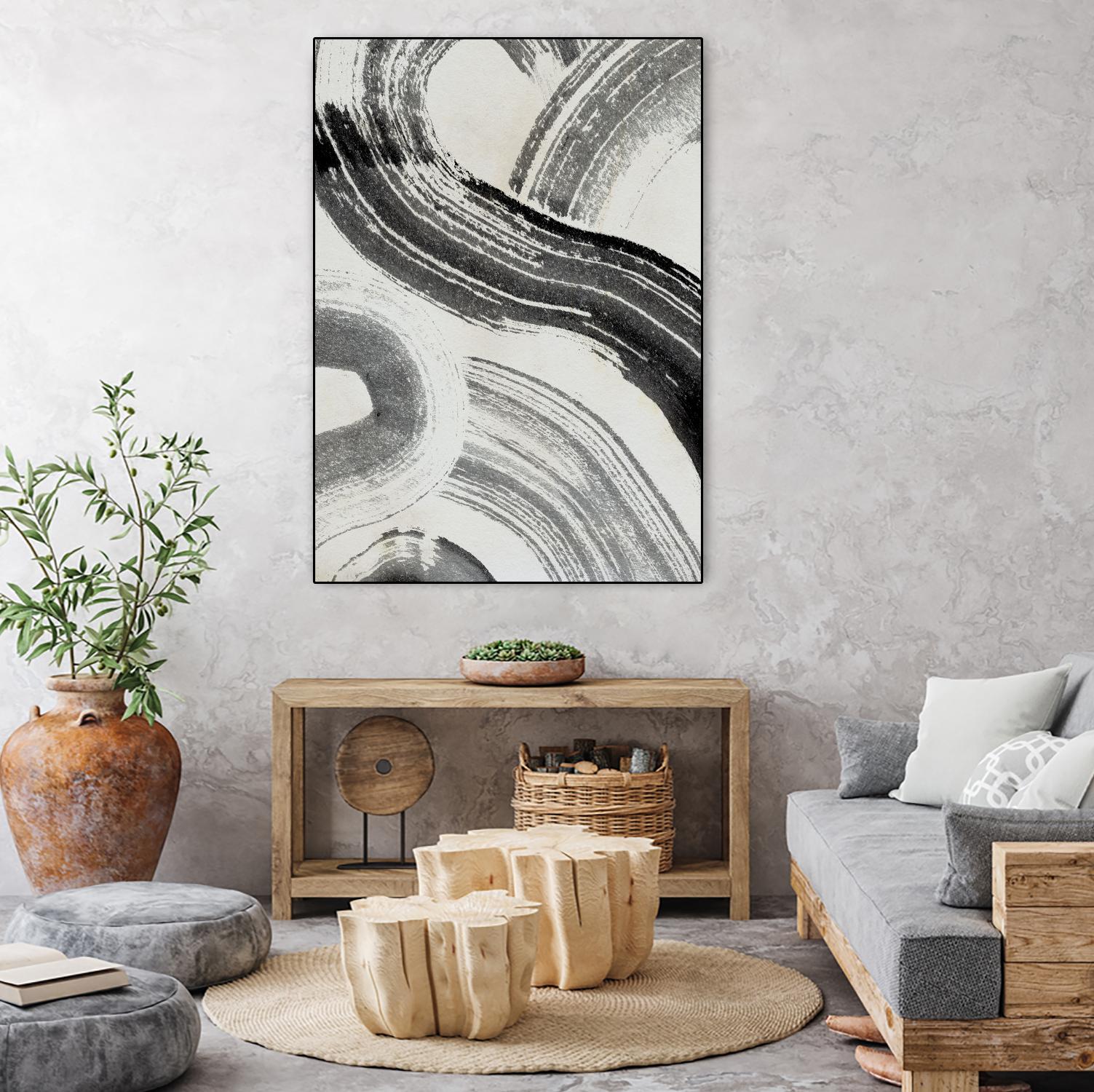 Zen Flow III by Jennifer Parker on GIANT ART - beige abstract abstract