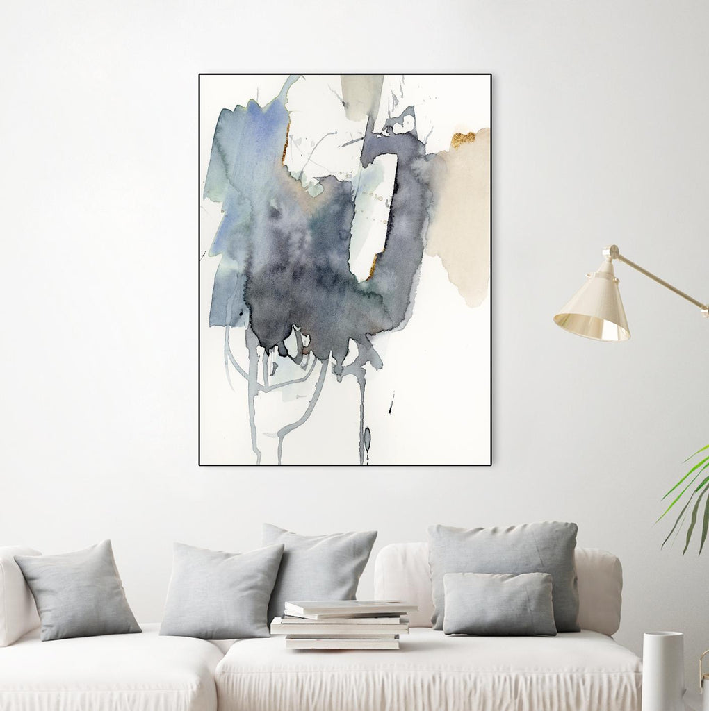 Indigo Splatter I by Victoria Barnes on GIANT ART - gold abstract abstract