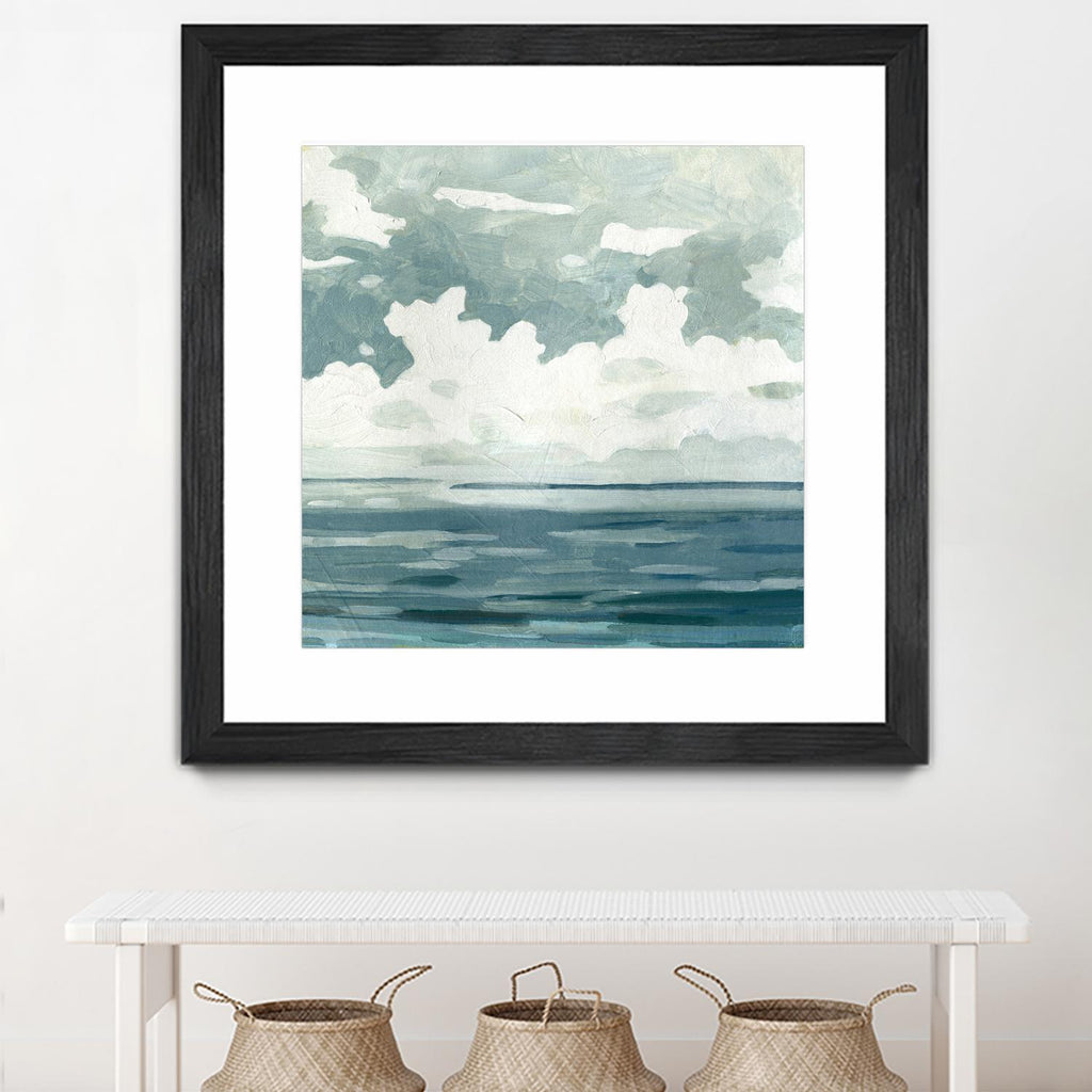 Textured Blue Seascape II by Emma Caroline on GIANT ART - beige landscapes & seascapes abstract