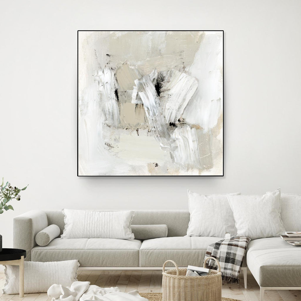 Neutral Brushstrokes I by Victoria Barnes on GIANT ART - beige abstract abstract