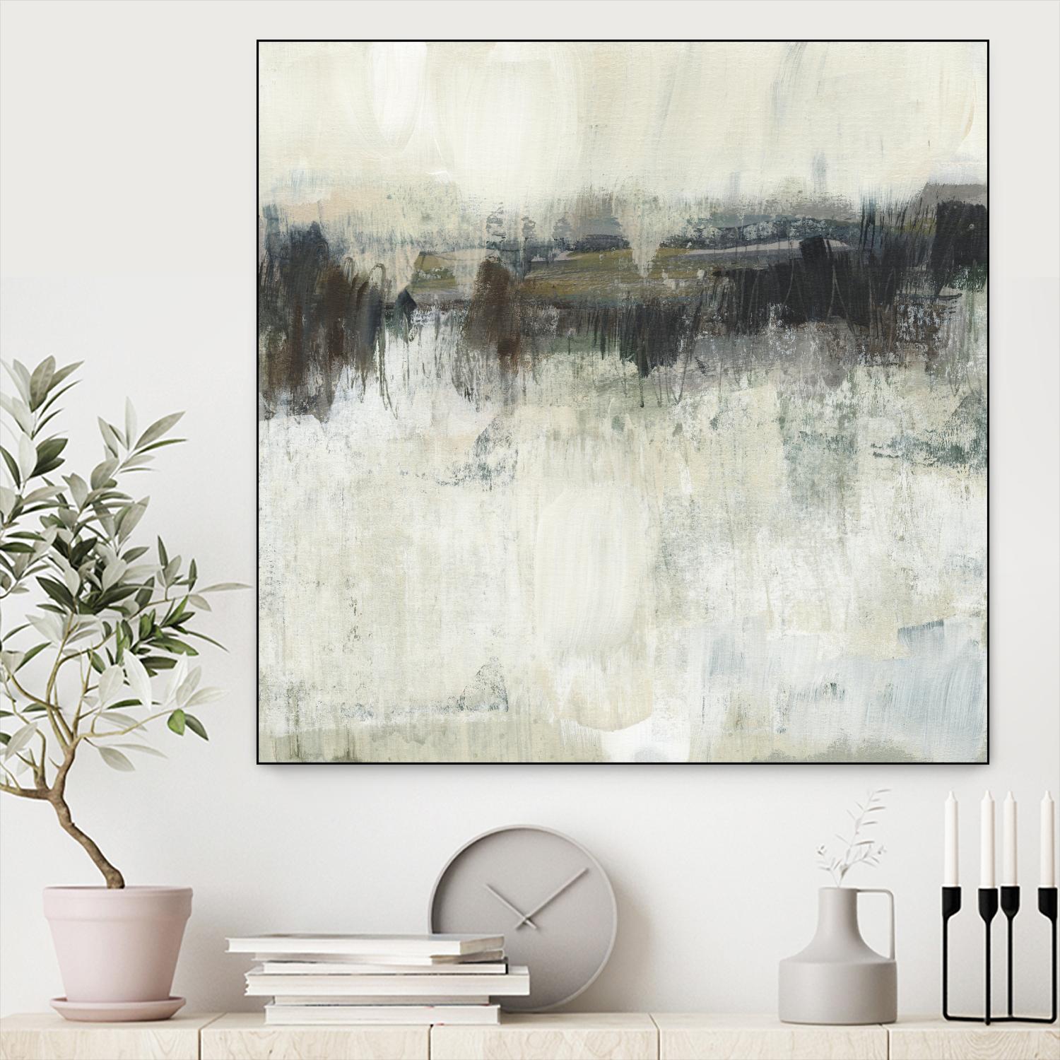 Neutral Horizon Line I by Jennifer Goldberger on GIANT ART - beige abstract abstract