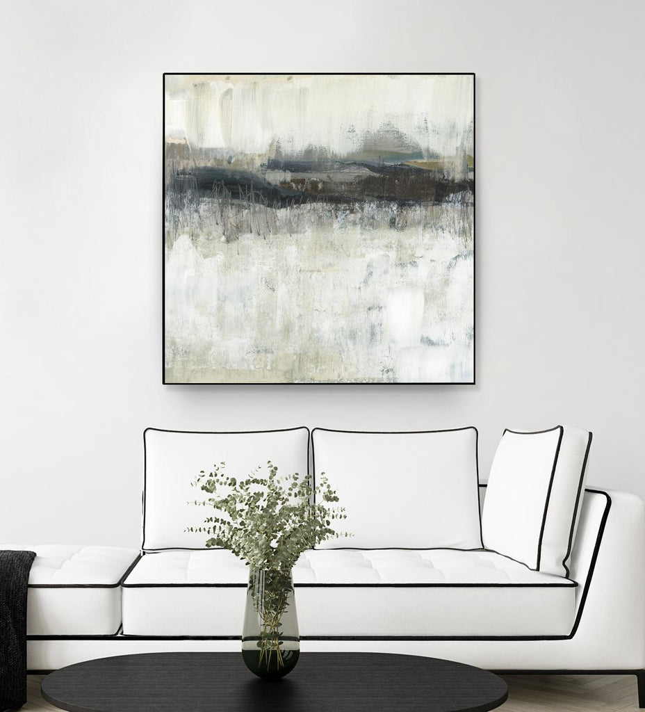 Ligne d'horizon neutre II par Jennifer Goldberger sur GIANT ART - abstrait beige