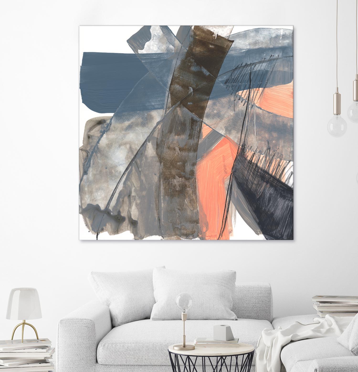 Neutrals & Coral II by Jennifer Goldberger on GIANT ART - grey  abstract abstract 