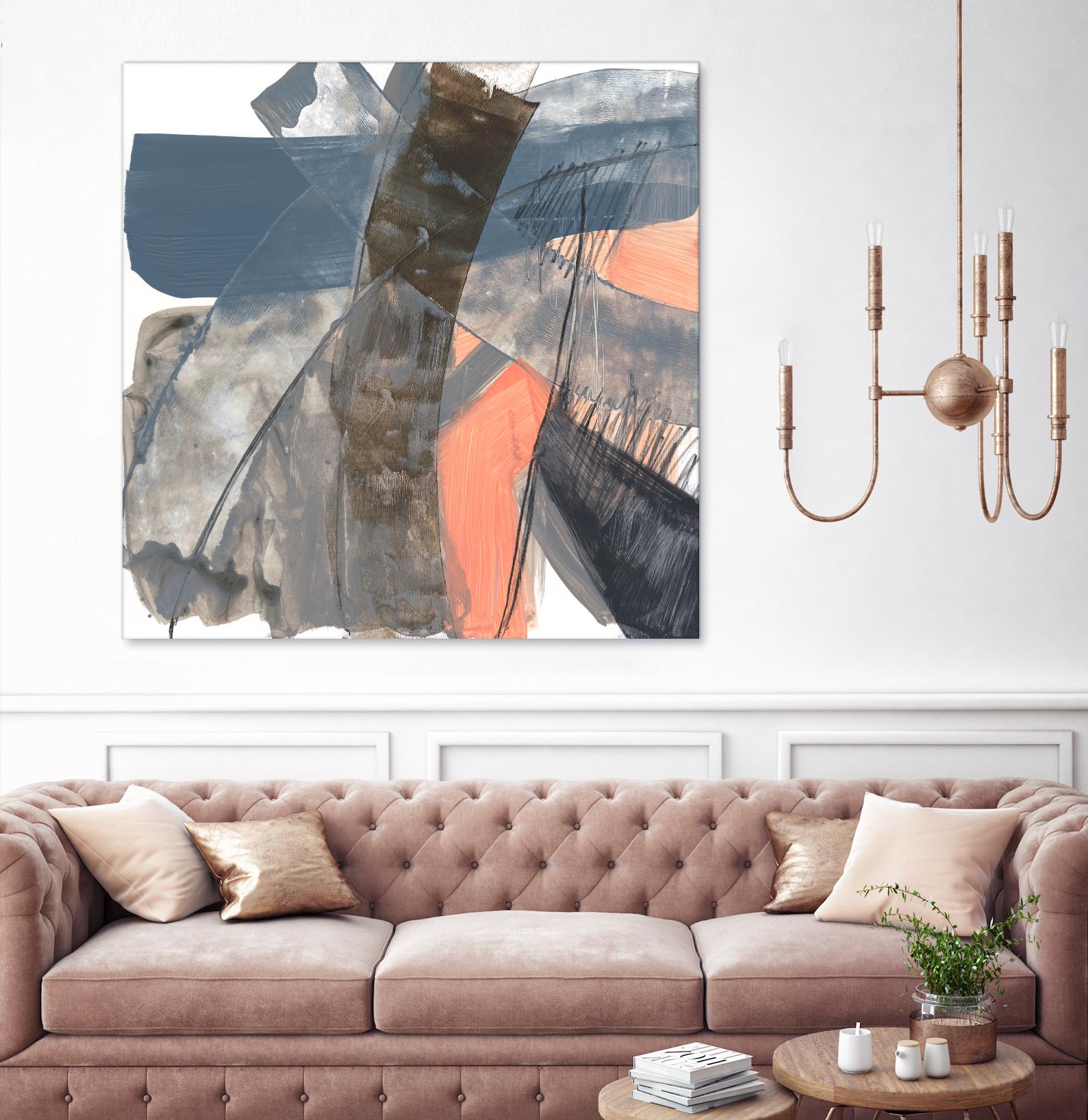 Neutrals & Coral II by Jennifer Goldberger on GIANT ART - grey  abstract abstract 