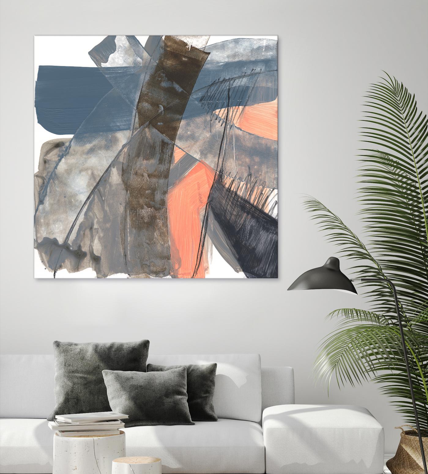 Neutrals & Coral II by Jennifer Goldberger on GIANT ART - grey  abstract abstract 