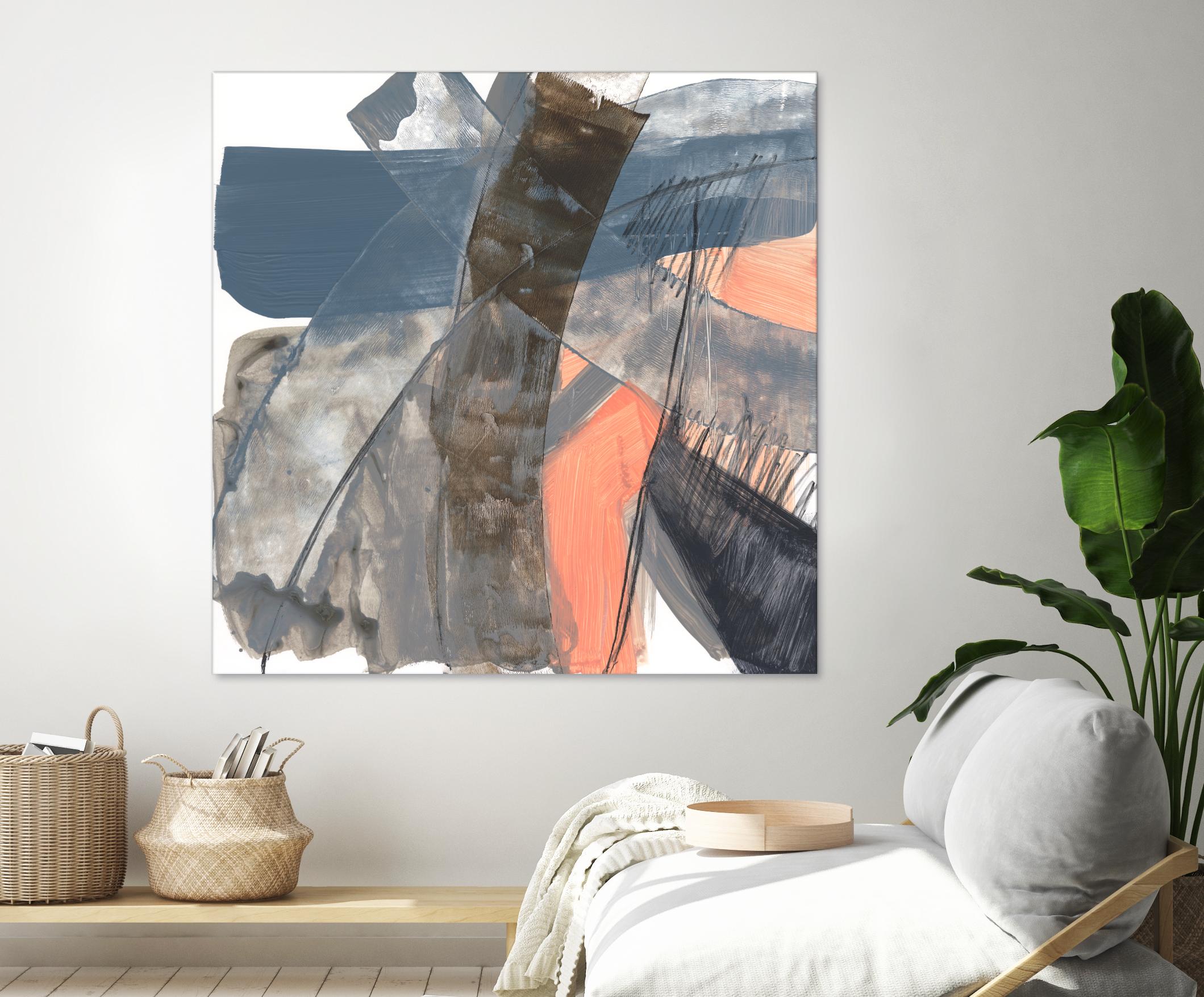 Neutrals & Coral II by Jennifer Goldberger on GIANT ART - grey  abstract abstract 