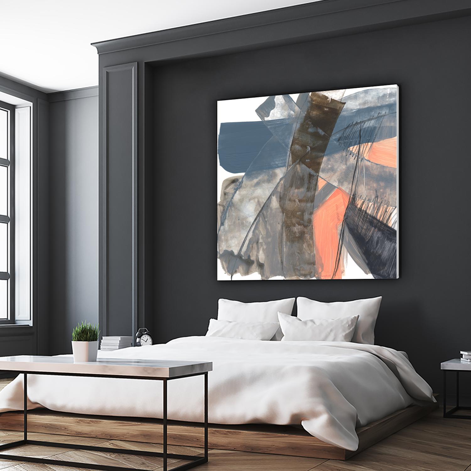 Neutrals & Coral II by Jennifer Goldberger on GIANT ART - grey  abstract abstract 