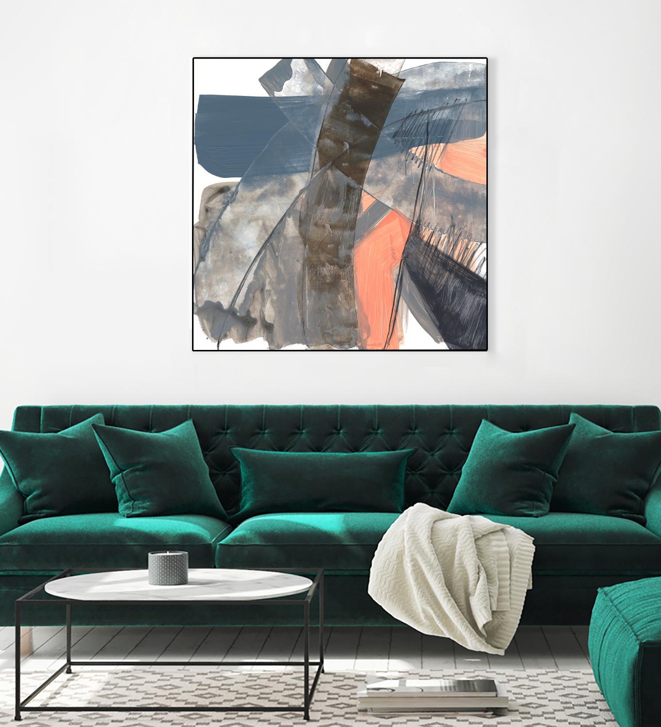 Neutrals & Coral II by Jennifer Goldberger on GIANT ART - grey  abstract abstract 