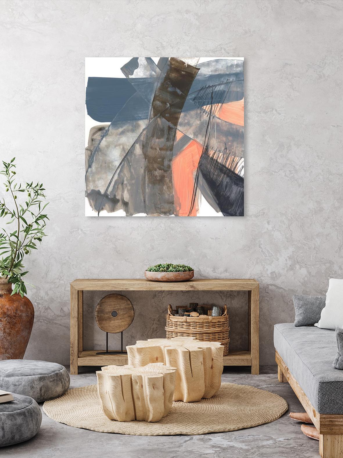 Neutrals & Coral II by Jennifer Goldberger on GIANT ART - grey  abstract abstract 