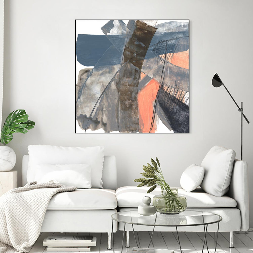 Neutrals & Coral II by Jennifer Goldberger on GIANT ART - grey  abstract abstract 