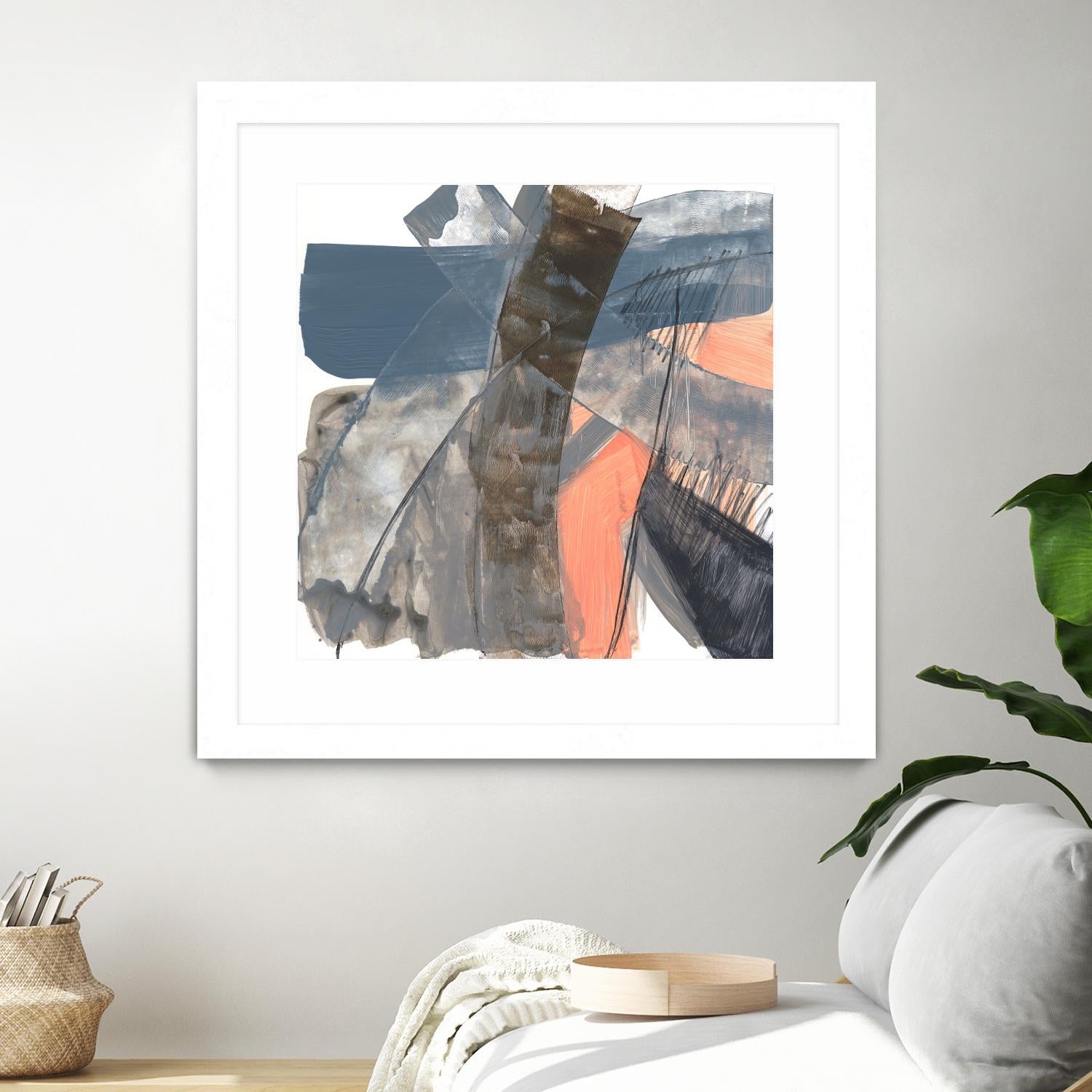 Neutrals & Coral II by Jennifer Goldberger on GIANT ART - grey  abstract abstract 