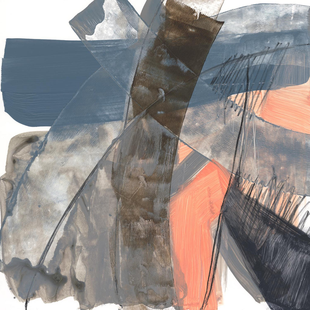 Neutres et corail II par Jennifer Goldberger sur GIANT ART - abstrait grisé 