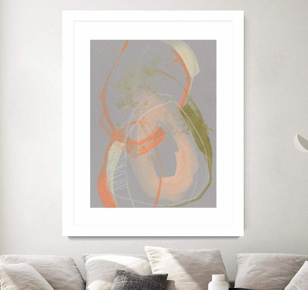 Pastel Loops I de Jennifer Goldberger sur GIANT ART - abstrait orange