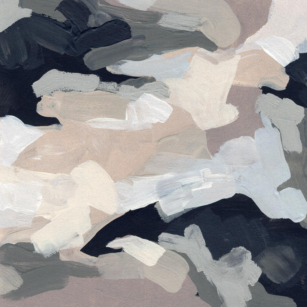 Courants monochromes I par June Vess sur GIANT ART - abstrait blanc
