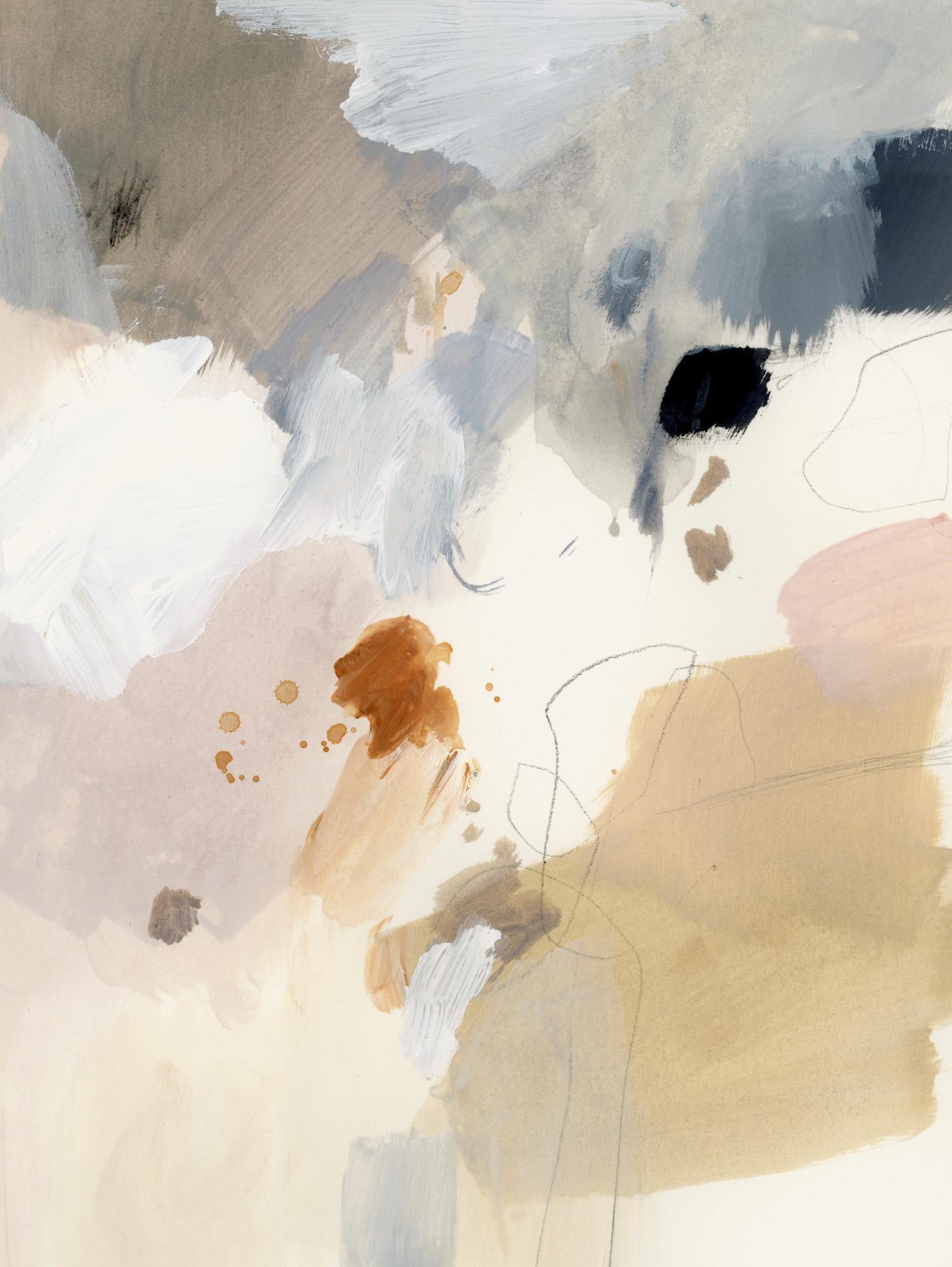 Neutral Scrawl I de Victoria Barnes sur GIANT ART - abstrait beige