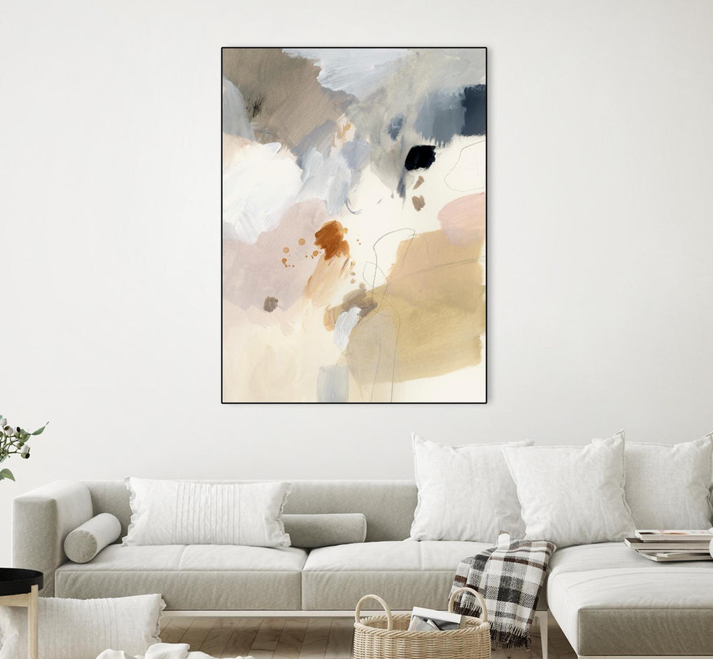 Neutral Scrawl I by Victoria Barnes on GIANT ART - beige abstract abstract