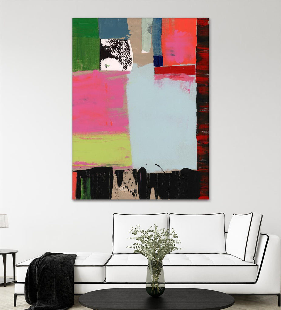 Pink Blocks III par Cartissi sur GIANT ART - abstrait rouge