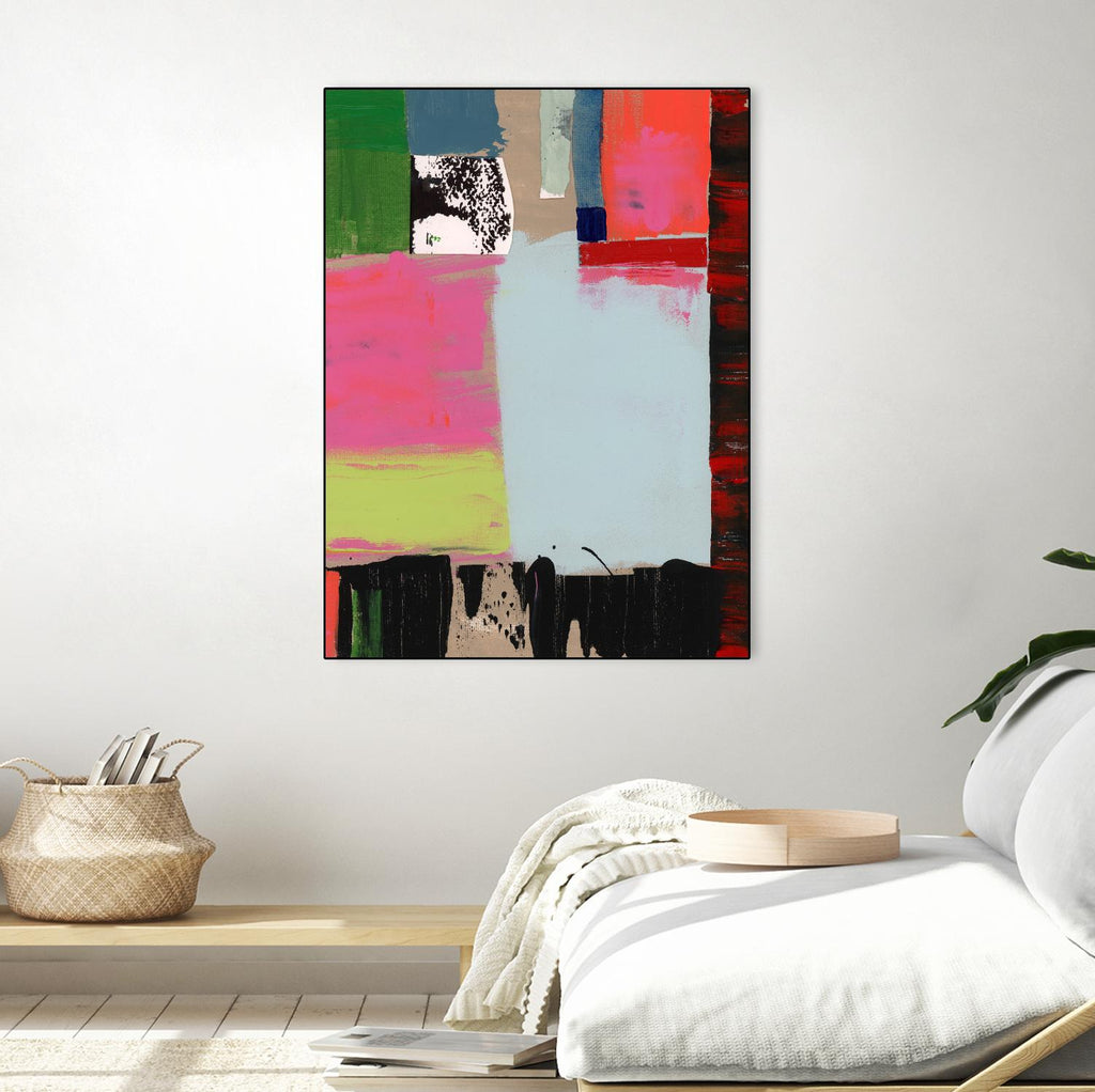 Pink Blocks III par Cartissi sur GIANT ART - abstrait rouge
